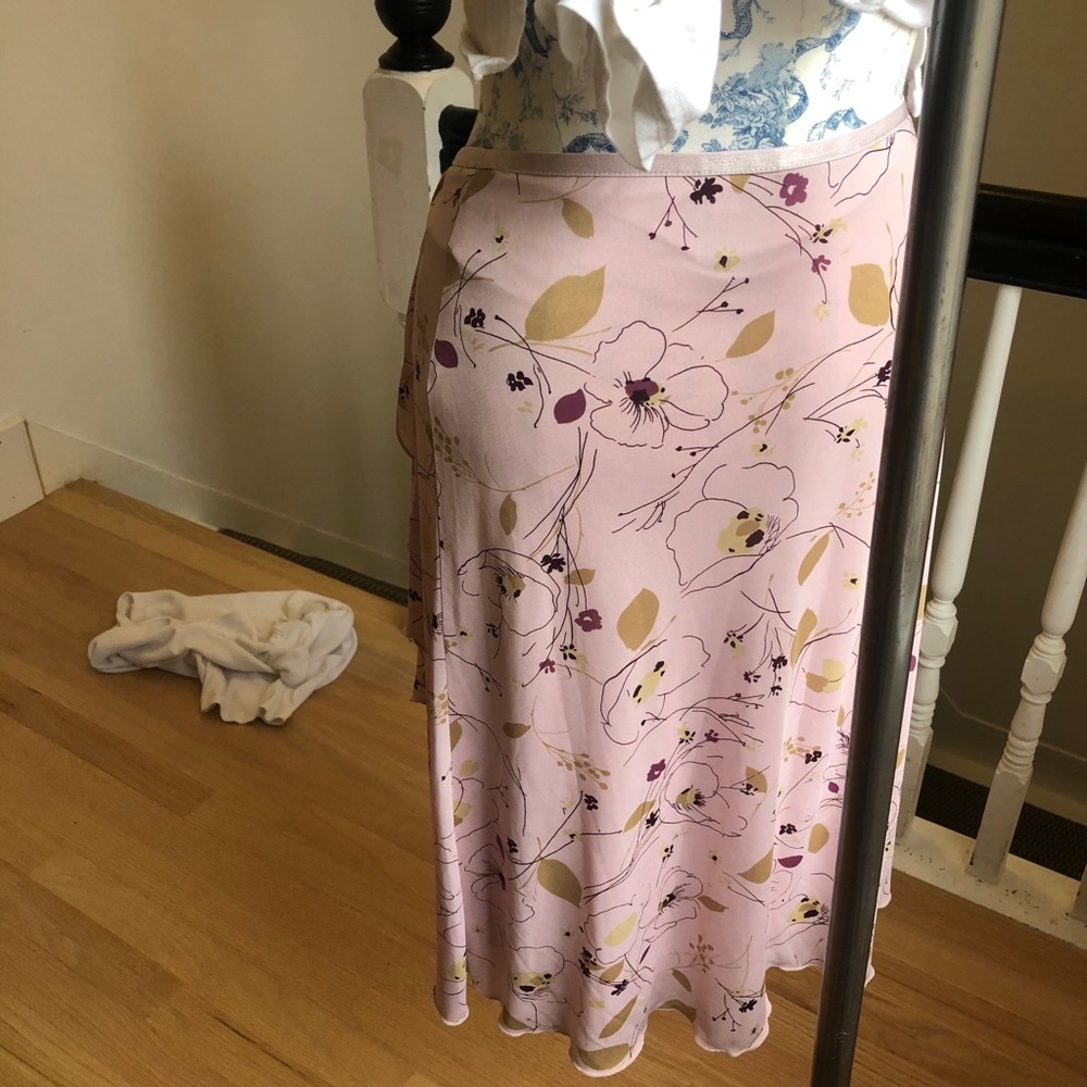 Long Pink Floral Skirt